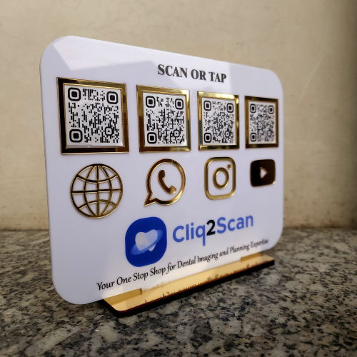 4 QR Code Standee | Premium Acrylic Business Sign for Payments | Social Media & Custom Logos - Image 2